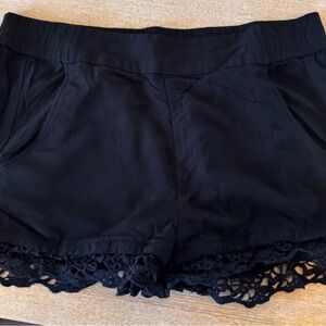 Express Black High Waist Shorts with Lace Trim